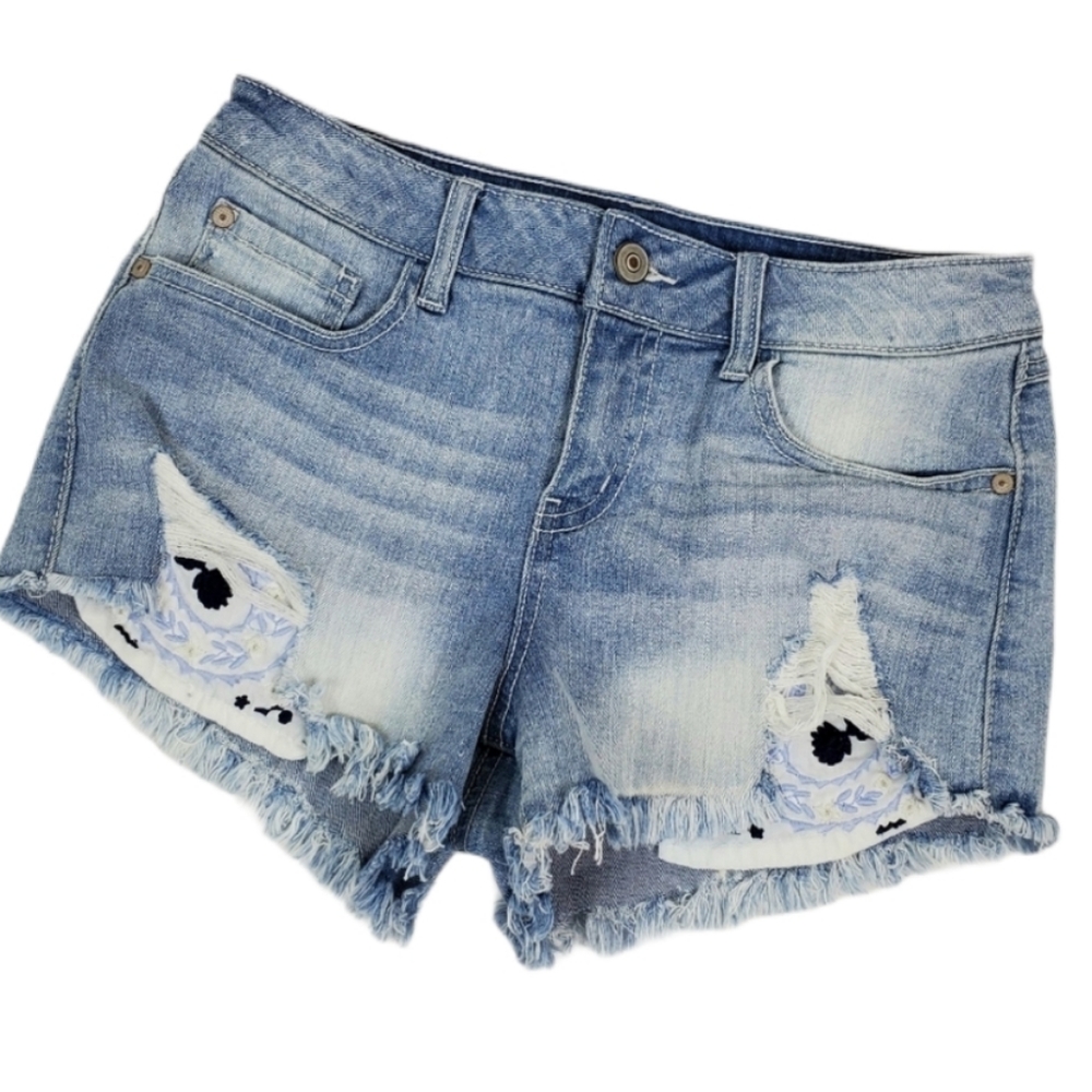 Harper Raw Hem Distressed Shorts